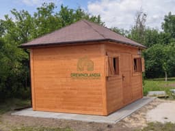 Drewniany domek narzędziowy Jerzy o powierzchni 12 m², idealny do przechowywania