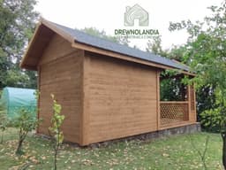 Parterowy domek letniskowy z drewna "Adrian", 6x3m, z tarasem