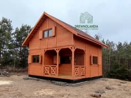 Letniskowy domek drewniany Wiktor IV, 35m², z antresolą, doskonały na działkę
