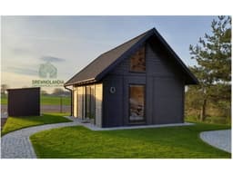Letniskowy domek Wiktor VI o powierzchni 35 m² – elegancki projekt z drewna