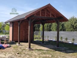 Agnieszka - wiata z drewna na samochód, wymiary 6x3 m, powierzchnia 18 m²
