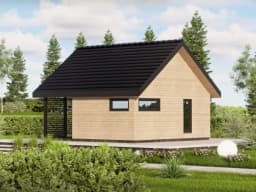 Drewniany domek z antresolą Wiktor IV V2 – funkcjonalny i nowoczesny design