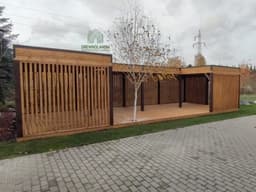 Drewniana altanka Liwia – stylowy projekt ogrodowy o dużych wymiarach