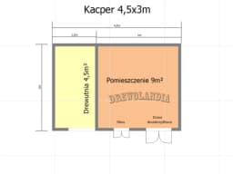 zrzut domku z dwoma pomieszczeniami