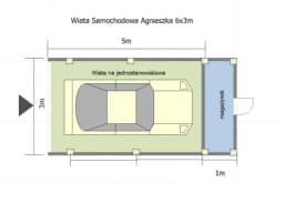 Wiata samochodowa 6x3m