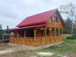 domek z drewna z tarasem Olaf