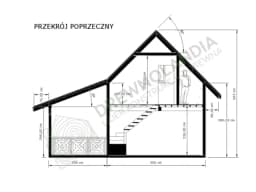 Przekrój poprzeczny drewnianego domku Albert – detale techniczne projektu