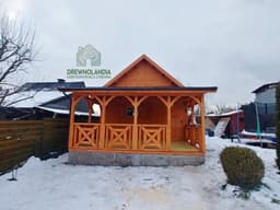 Domek ogrodowy z drewna Marcel II, 5x5m, z tarasem, elegancki design