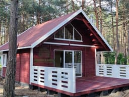 Duży domek letniskowy Adam IV – 35m² – idealny na działkę, z antresolą i tarasem