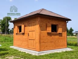 Drewniana szopka narzędziowa Jerzy o powierzchni 12 m², idealna do przechowywania