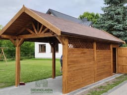 Oliwia - drewniana wiata na samochód, wymiary 11x3 m