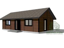 Projekt domku letniskowego Antoni, parterowy, wykonany z drewna, powierzchnia 70 m²
