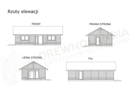 Rzuty elewacji domku CRK1 – szczegóły wizualne