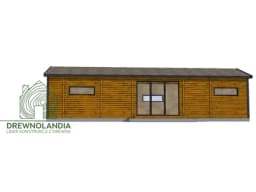 Ariel IV – widok boczny domku rekreacyjnego o wymiarach 12m x 4m