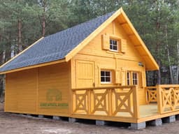 Domek Maciek II z dużym tarasem - drewniany model o powierzchni 25 m²