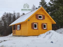 Producent domków drewnianych - Bolesław, domek letniskowy 7x5 m z antresolą i tarasem