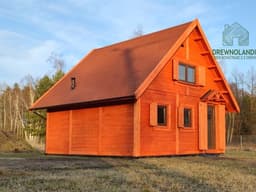 Wiktor V – domek drewniany z antresolą, nowoczesny projekt od Drewnolandii