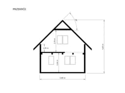 CRA13 - Przekrój techniczny domku rekreacyjnego, widok na konstrukcję