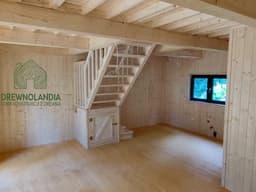 Wnętrze drewnianego domu letniskowego Leon 35m²