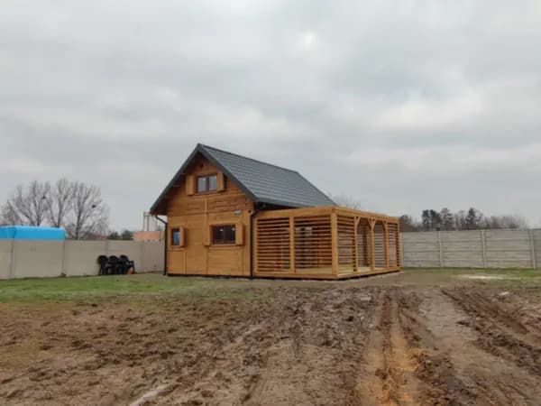 Domek rekreacyjny CRK16 – drewniany całoroczny z dużymi oknami