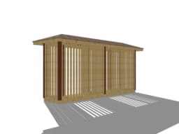 Julia – drewniana drewutnia o wymiarach 5x1 m, nowoczesny design