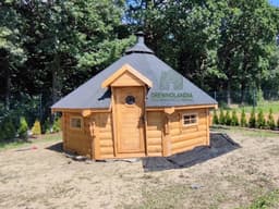 Model "Jan", drewniany domek grillowy od Drewnolandii, wymiary 4,8m
