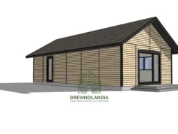 Dom CRK1 PLUS – widok na elewację boczną, nowoczesny projekt 70 m²