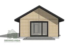 Dom CRK1 PLUS – widok na nowoczesną bryłę domu, powierzchnia 70 m²