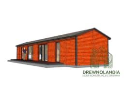 Ariel V – drewniany dom z nowoczesnym designem i funkcjonalnym układem o powierzchni 17,5x4 m