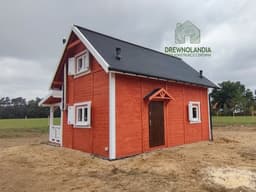 Całoroczny domek z drewna CRP6, z tarasem