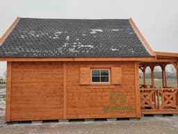 Marcel II, drewnolandia domek 25m² z tarasem, idealny na rekreację