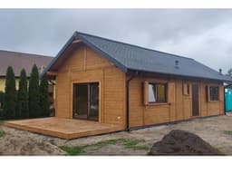 Widok ogólny domu Kazimierz – przestronny, drewniany projekt o powierzchni 63m²