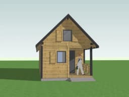 Drewniany domek „bliźniak” – detal architektury i funkcjonalny układ