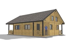Drewniane domki W1X4 – widok na podział segmentów