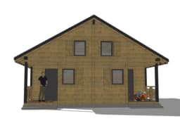 Kompleks domków na wynajem W1X4 – detal elewacji bocznej