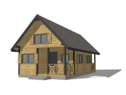Drewniany domek „bliźniak” W2X2 – elegancki układ segmentów