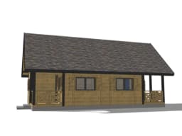 Domek letniskowy W2X2 – widok z perspektywy ogrodu