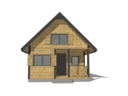 Domek letniskowy „bliźniak” W2X2 – elegancki układ przestrzeni z wyjściem na taras