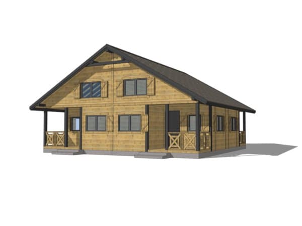 Domki na wynajem W2X4 – 100 m2 – 4 domki w 1