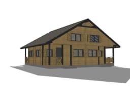Domki letniskowe W2X4 – widok na elewację z przestronnymi tarasami