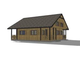 W2X4 – 4 domki letniskowe w jednym projekcie – widok z perspektywy ogrodu