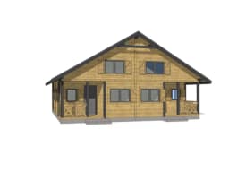 Elegancki układ domków W2X4 – widok z boku na tarasy