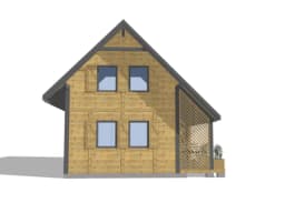 Szeregowy domek letniskowy J1X2 – elegancki widok boczny