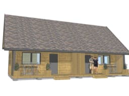 Widok frontalny na domek J1X2 – przestronna zabudowa