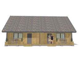 Domek J1X2 – detale wykończenia drewnianego w eleganckiej zabudowie