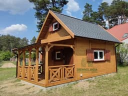 Domek Marcel II z drewna na działkę, 25m², rekreacyjny projekt