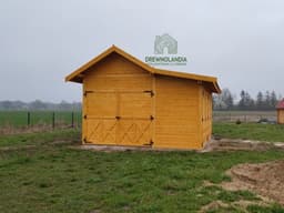 Oliwia Bis - drewniana wiata samochodowa z dodatkowym zadaszeniem przednim, wymiary 9x3,5 m