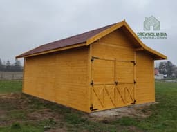 Wiata drewniana Oliwia Bis - garaż na dwa auta, 9x3,5 m, dodatkowe zadaszenie przednie 6x1,5 m