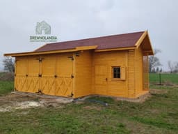 Garaż drewniany Oliwia Bis - zadaszenie na dwa auta, 9x3,5 m + przód 6x1,5 m