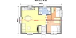 Drewniany domek rekreacyjny całoroczny CRK5 PLUS - jednorodzinny - 54 m² - zdjęcie 2